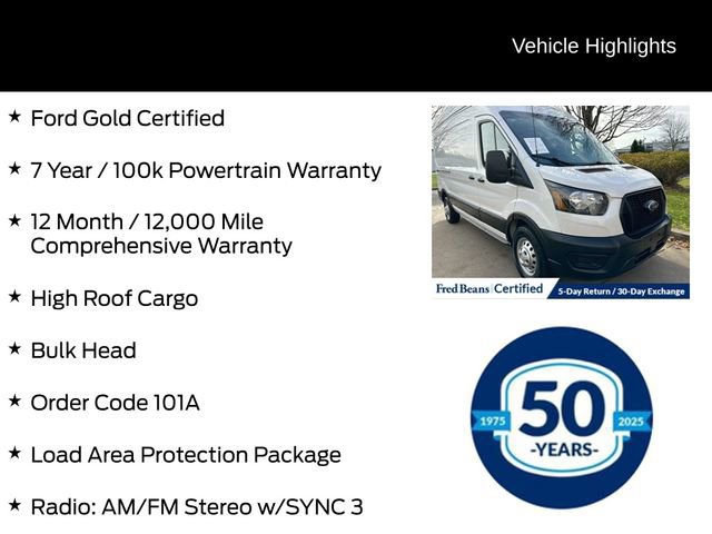 Certified 2023 Ford Transit 250 148 High Roof AWD w/ Load Area Protection Package image 10
