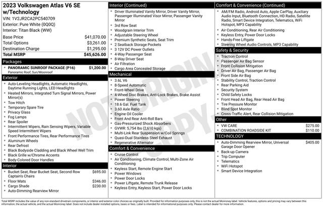 Used 2023 Volkswagen Atlas SE w/ Panoramic Sunroof Package FWD image 6