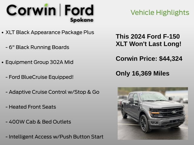 Certified 2024 Ford F150 XLT w/ Equipment Group 302A MID AWD/4WD image 13