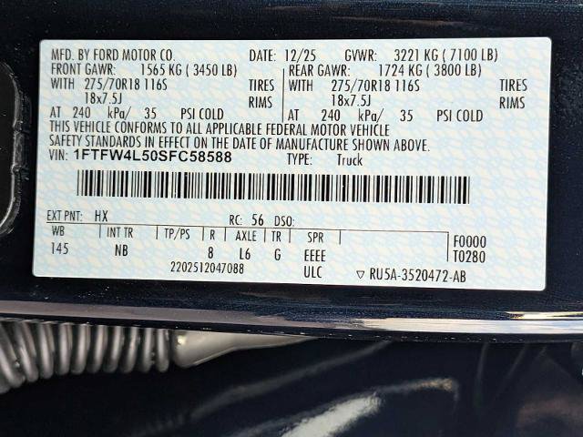 Certified 2025 Ford F150 Tremor w/ Equipment Group 402A High AWD/4WD image 28
