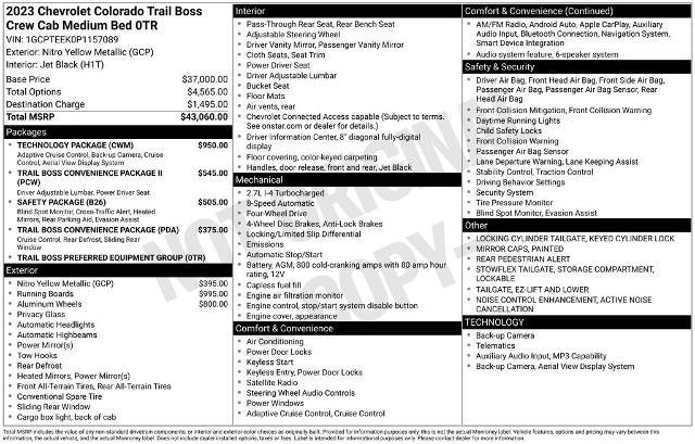 Used 2023 Chevrolet Colorado Trail Boss w/ Technology Package image 12