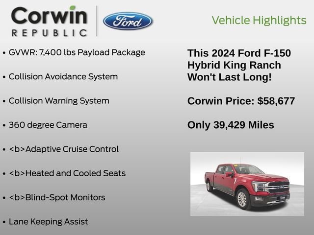 Certified 2024 Ford F150 King Ranch w/ FX4 Off-Road Package image 14