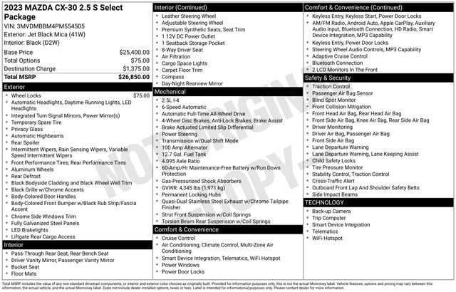 Used 2023 MAZDA CX-30 AWD 2.5 S w/ Select Package image 10