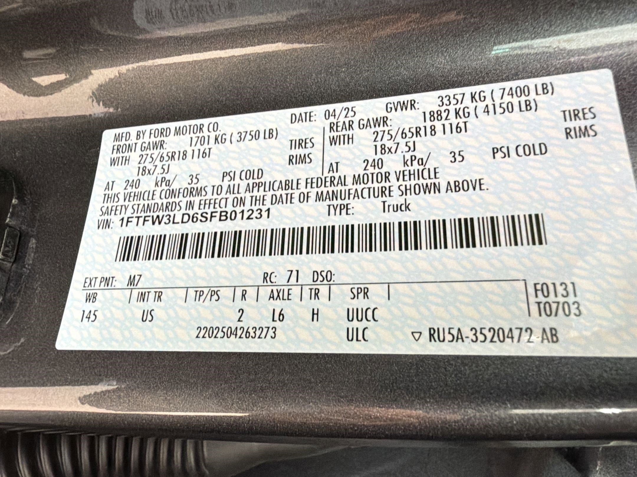 Certified 2025 Ford F150 XLT w/ Equipment Group 301A Standard AWD/4WD image 16
