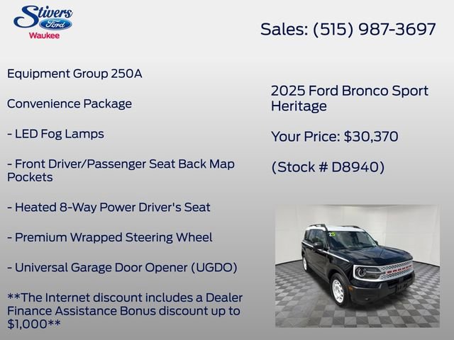 Certified 2025 Ford Bronco Sport Heritage w/ Convenience Package AWD/4WD image 8