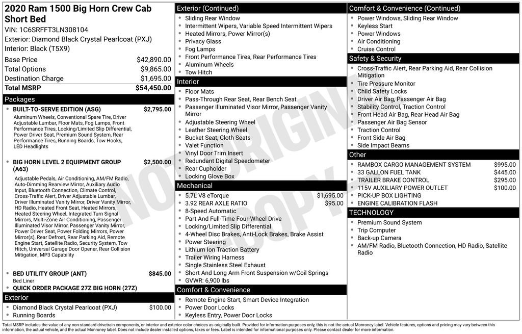 Used 2020 RAM 1500 Big Horn w/ Built-to-serve Edition AWD/4WD image 3
