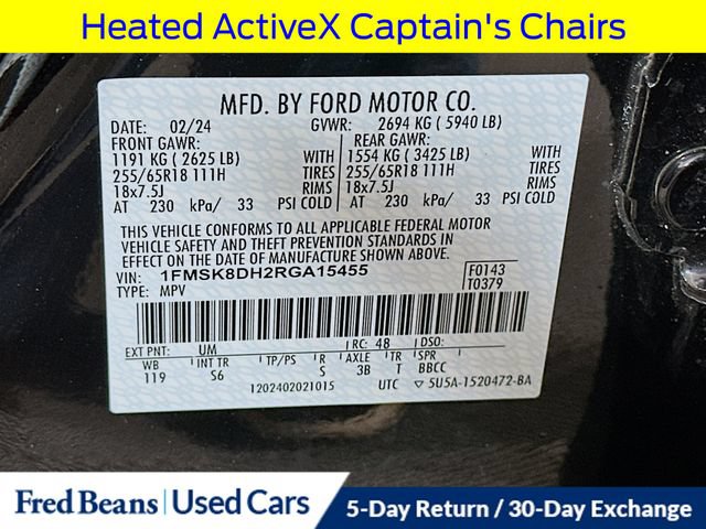 Certified 2024 Ford Explorer XLT w/ Equipment Group 202A AWD/4WD image 37
