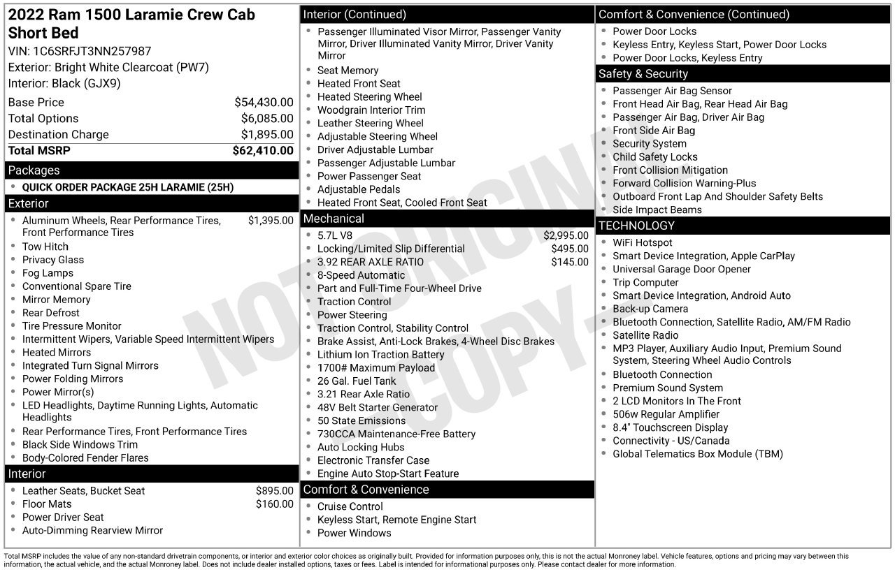 Used 2022 RAM 1500 Laramie AWD/4WD image 66