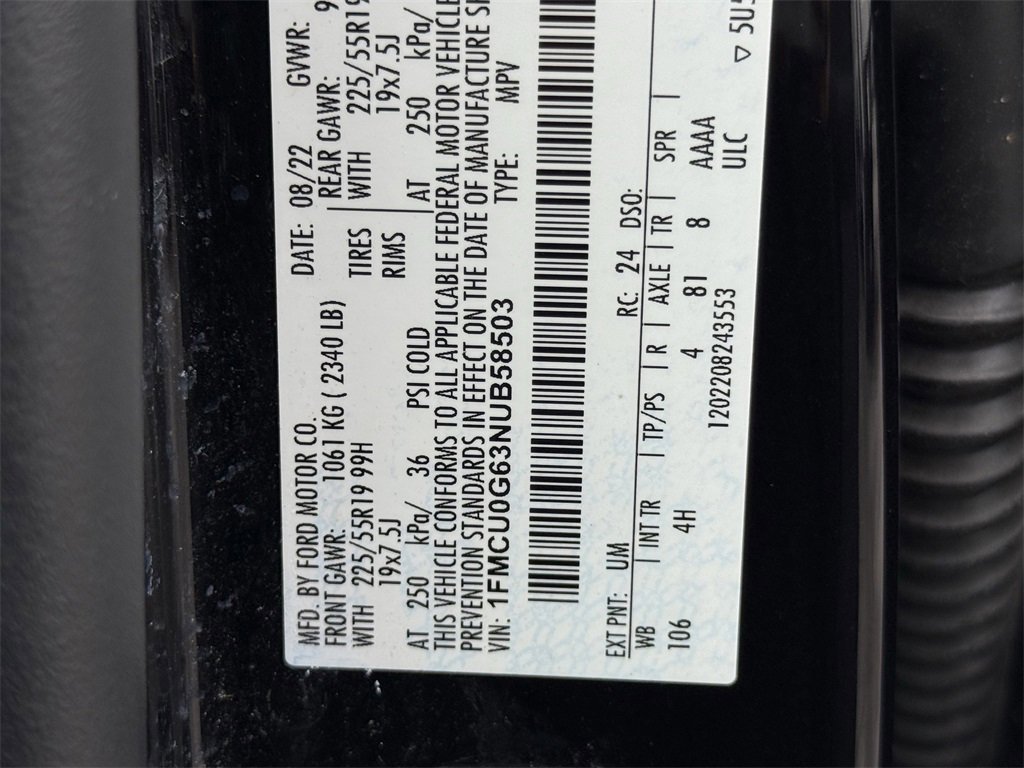 Certified 2022 Ford Escape SE w/ SE Sport Appearance Package image 39