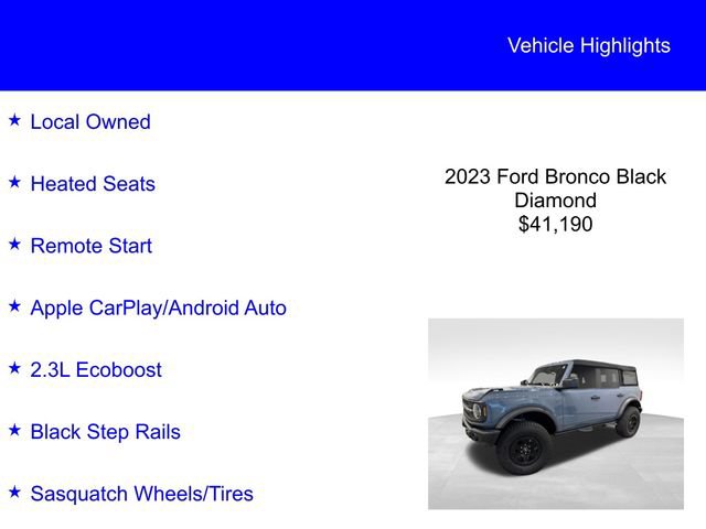 Certified 2023 Ford Bronco Black Diamond AWD/4WD image 3