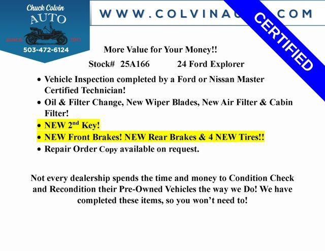 Certified 2024 Ford Explorer XLT w/ Equipment Group 202A image 12