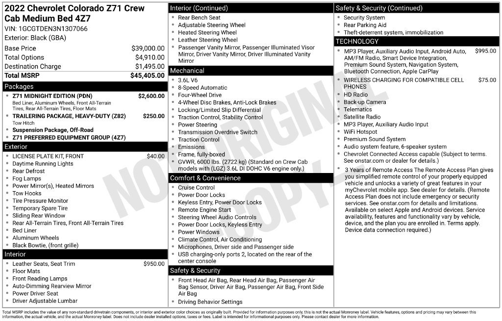 Used 2022 Chevrolet Colorado Z71 w/ Z71 Midnight Edition AWD/4WD image 9
