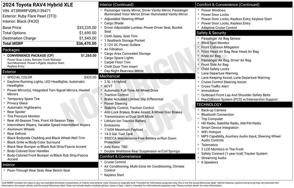 Used 2024 Toyota RAV4 XLE w/ Convenience Package AWD/4WD image 37