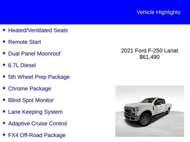 Certified 2021 Ford F250 Lariat w/ Lariat Ultimate Package AWD/4WD image 3