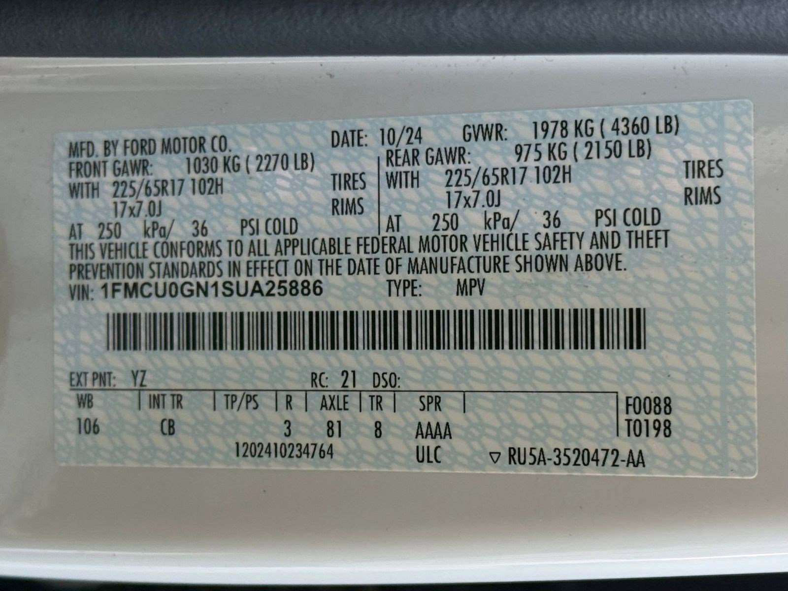 Certified 2025 Ford Escape Active FWD image 20