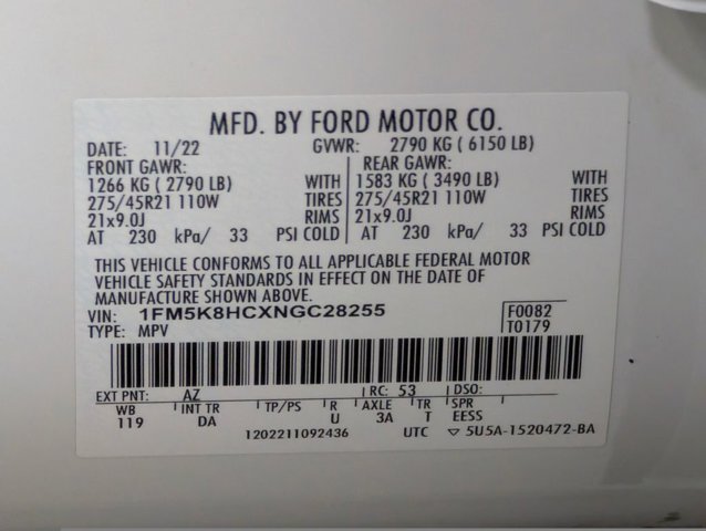 Certified 2022 Ford Explorer Platinum w/ Equipment Group 601A AWD/4WD image 26