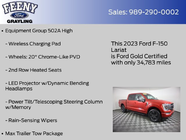 Certified 2023 Ford F150 Lariat w/ Equipment Group 502A High AWD/4WD image 14