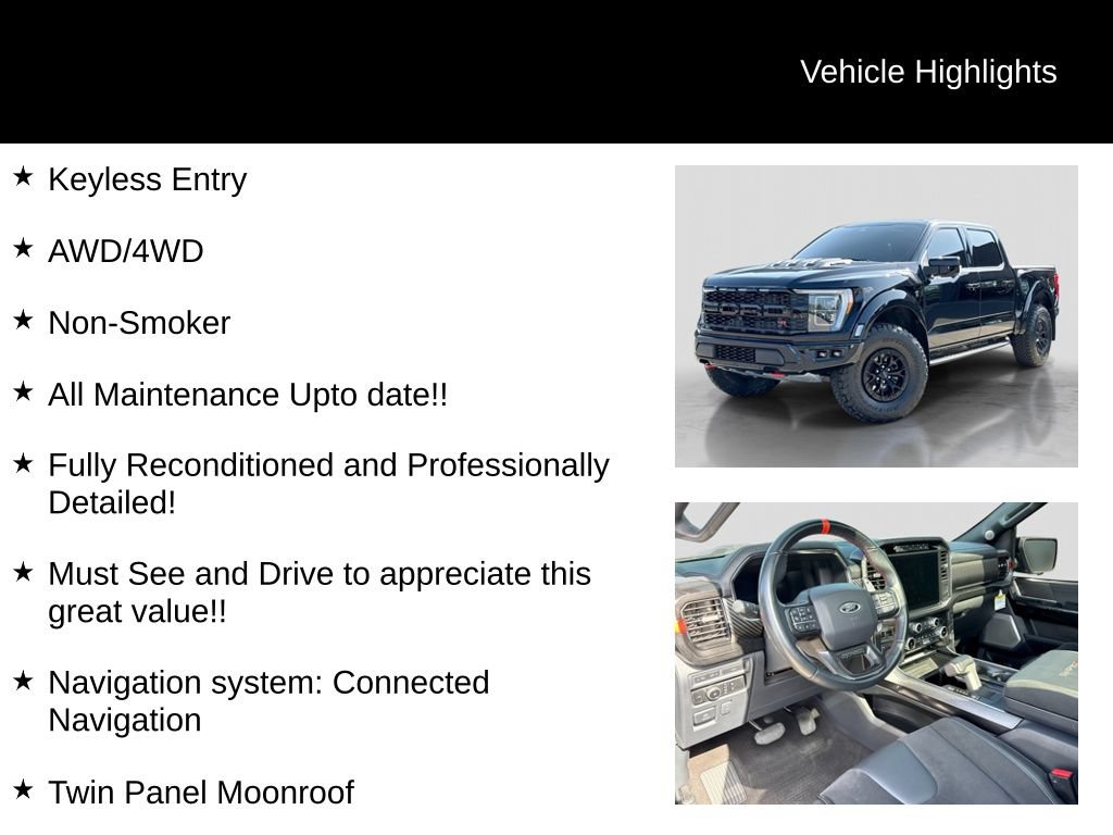 Certified 2023 Ford F150 Raptor w/ Equipment Group 802A Raptor R AWD/4WD image 27