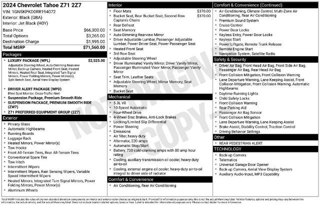 Used 2024 Chevrolet Tahoe Z71 w/ Luxury Package image 6