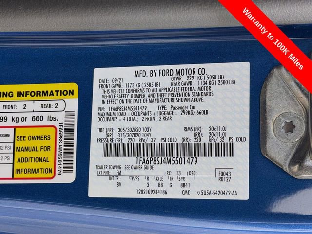 Certified 2021 Ford Mustang Shelby GT500 w/ Technology Package RWD image 36