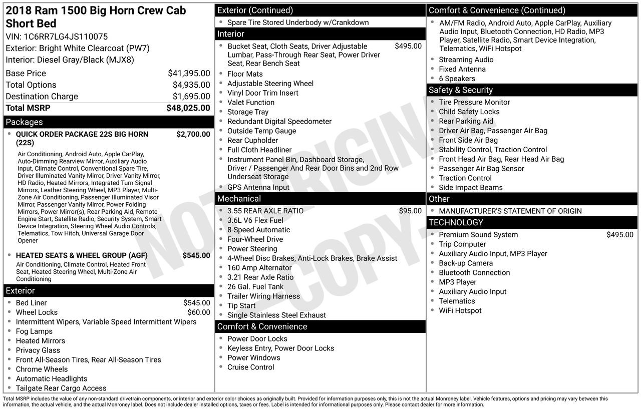 Used 2018 RAM 1500 Big Horn AWD/4WD image 35