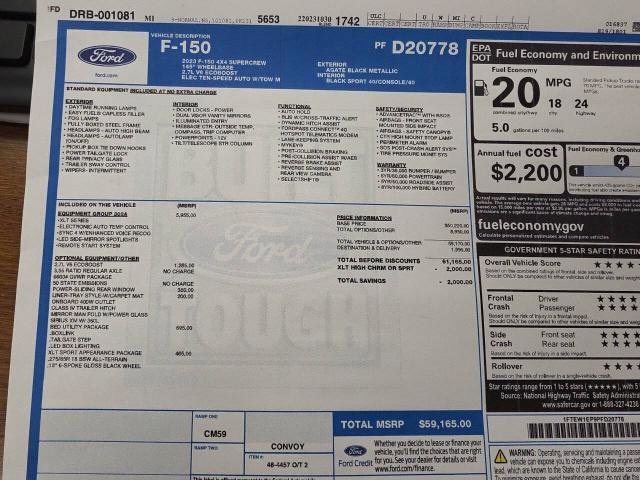 Certified 2023 Ford F150 XLT w/ Equipment Group 302A High AWD/4WD image 28