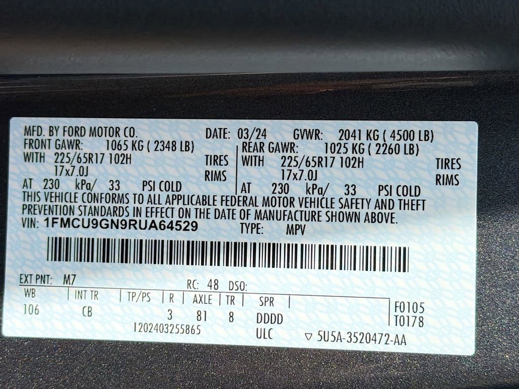 Certified 2024 Ford Escape Active AWD/4WD image 33