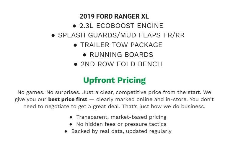 Certified 2019 Ford Ranger XL w/ Equipment Group 101A Mid AWD/4WD image 2