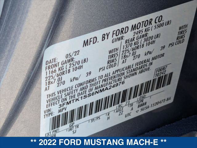 Certified 2022 Ford Mustang Mach-E Select w/ Comfort/Technology Package AWD/4WD image 24