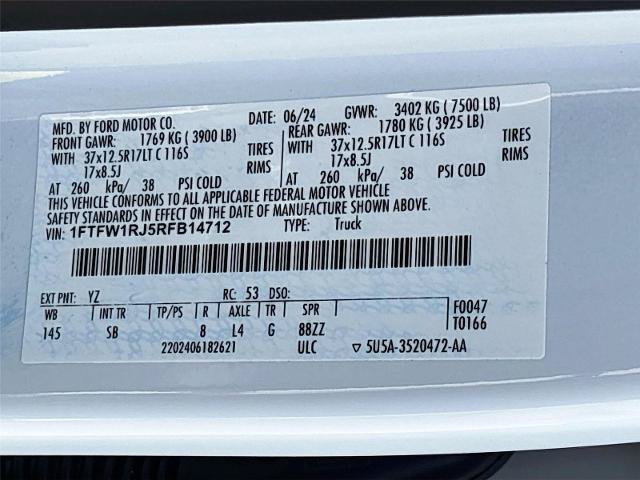Certified 2024 Ford F150 Raptor w/ Equipment Group 803A Raptor R AWD/4WD image 36