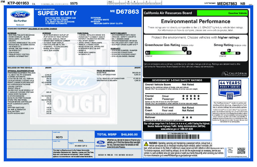Certified 2021 Ford F250 XL w/ STX Appearance Package AWD/4WD image 22
