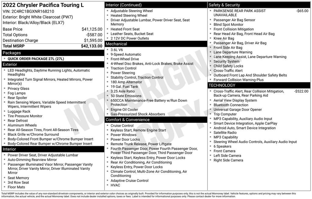 Used 2022 Chrysler Pacifica Touring-L FWD image 5