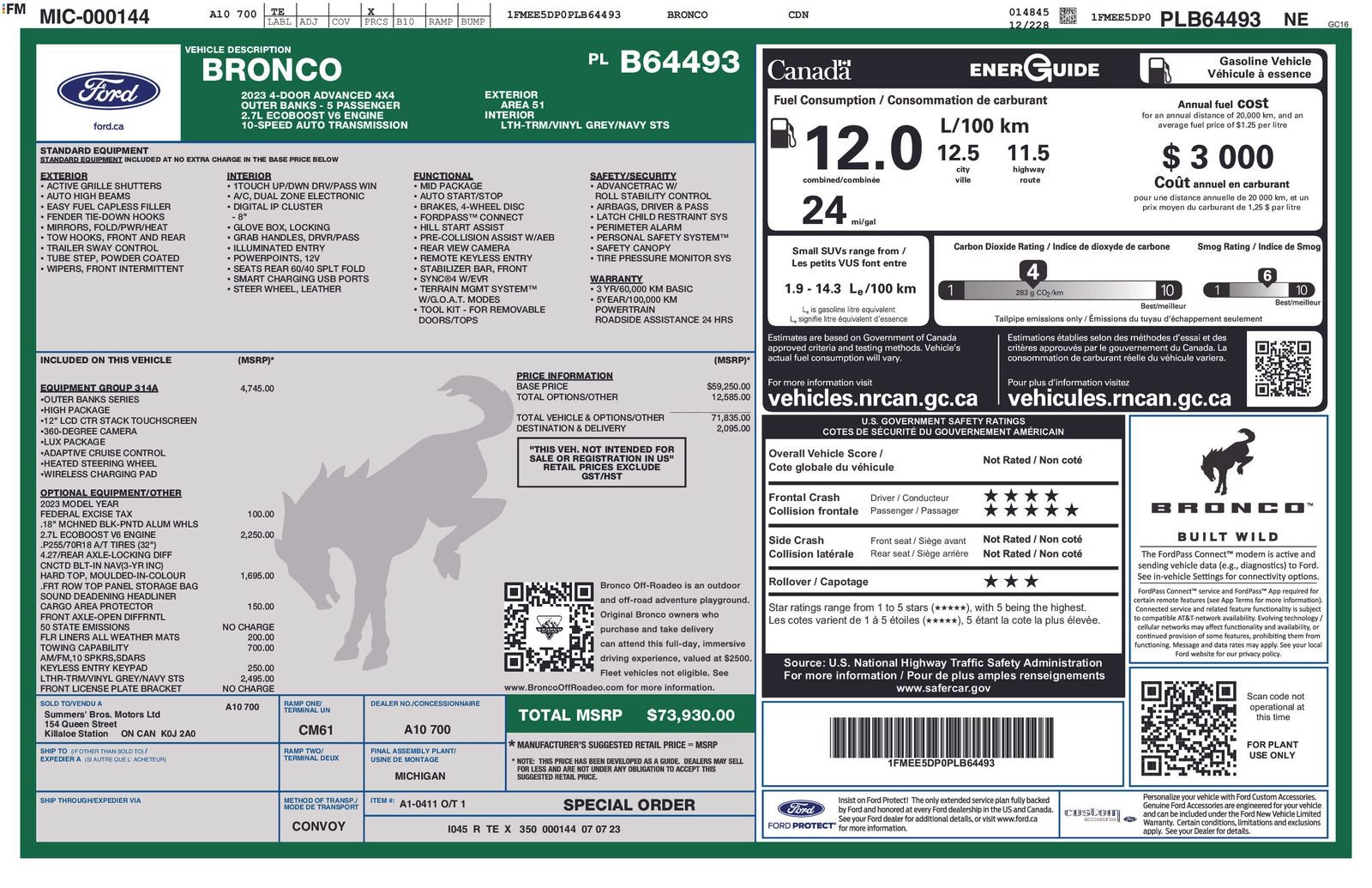 Certified 2023 Ford Bronco Outer Banks AWD/4WD image 4