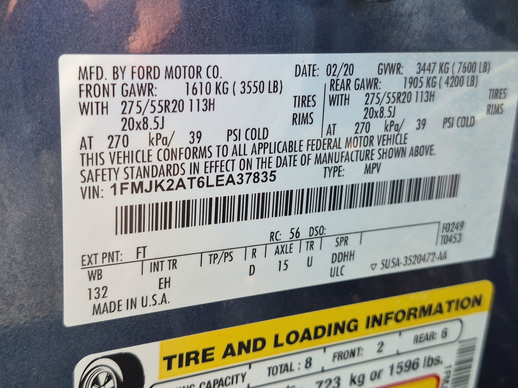 Certified 2020 Ford Expedition Max Limited w/ Equipment Group 301A AWD/4WD image 37