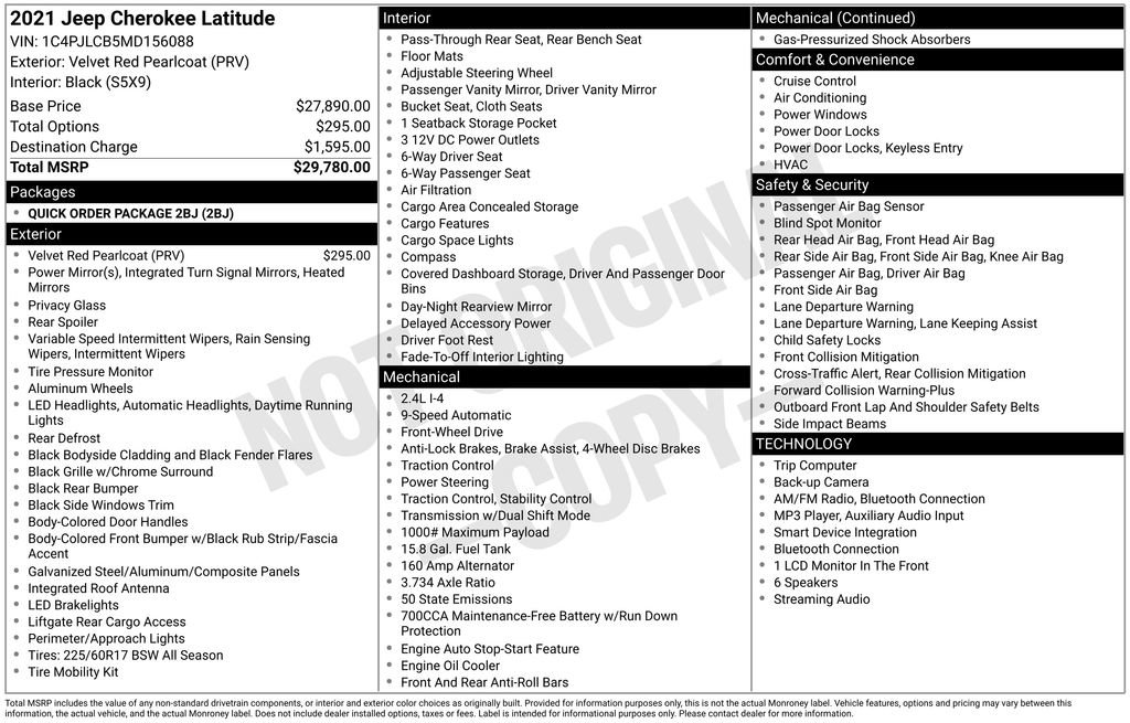 Used 2021 Jeep Cherokee Latitude FWD image 36