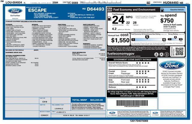 Certified 2017 Ford Escape Titanium AWD/4WD image 3