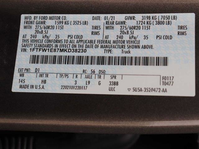 Certified 2021 Ford F150 Lariat w/ Equipment Group 502A High image 35