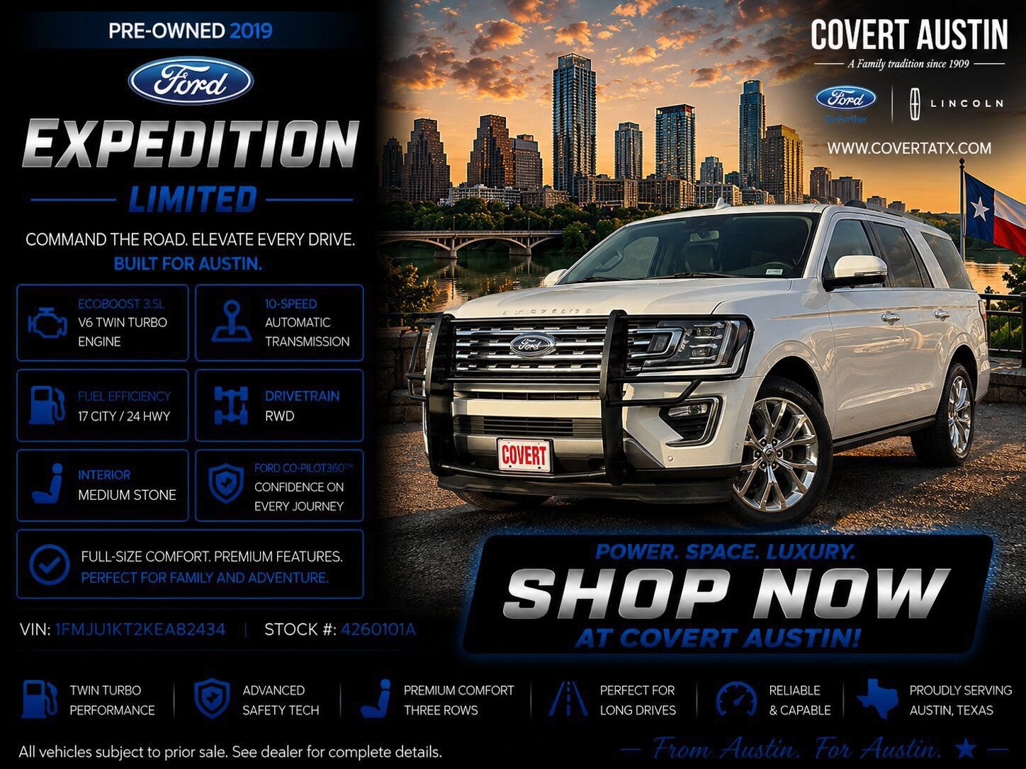 Certified 2019 Ford Expedition Limited w/ Equipment Group 302A