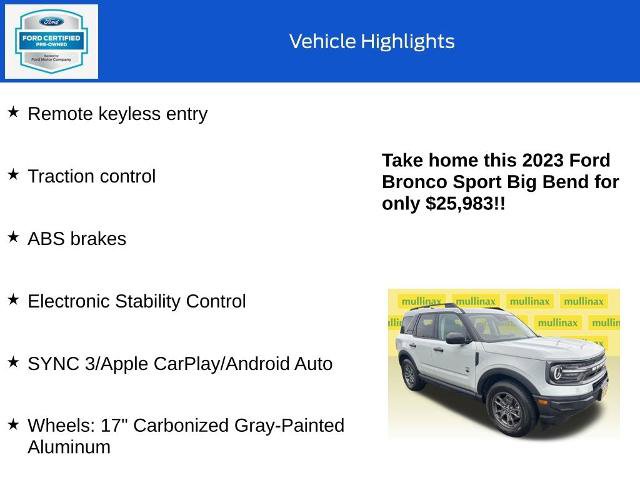 Certified 2023 Ford Bronco Sport Big Bend AWD/4WD image 10