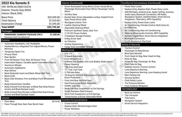 Used 2022 Kia Sorento S w/ Panoramic Sunroof Package image 33