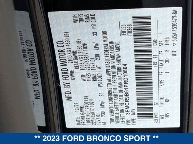 Certified 2023 Ford Bronco Sport Big Bend AWD/4WD image 24