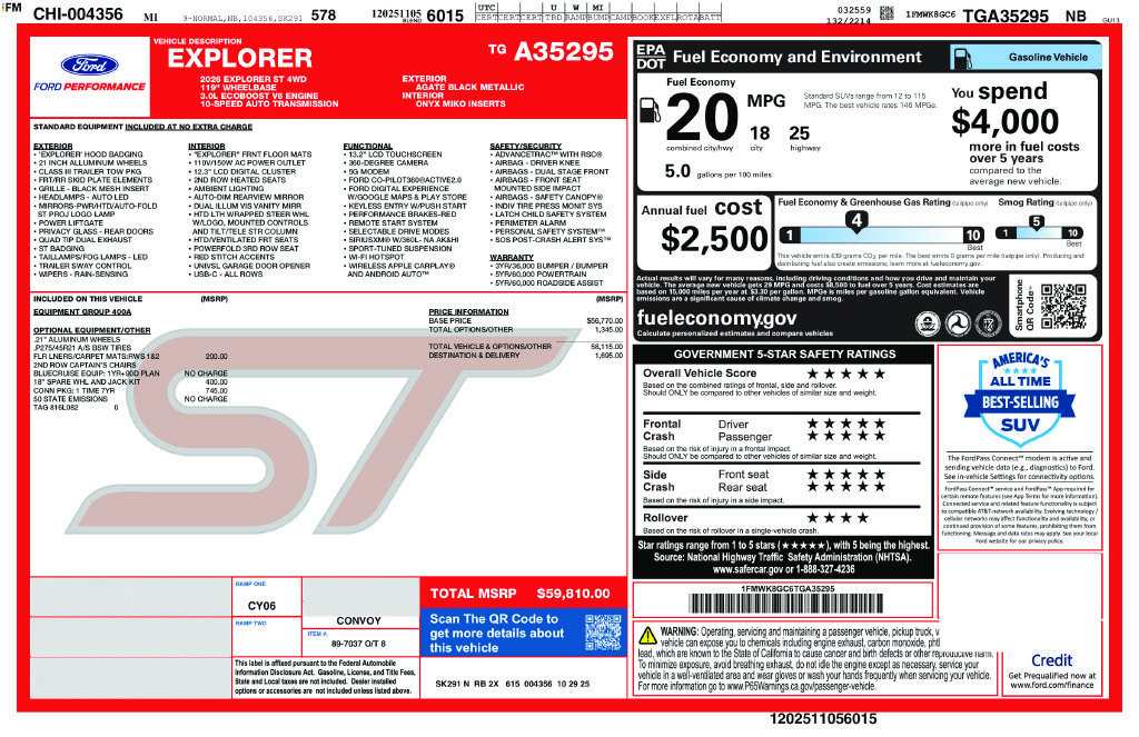 Certified 2026 Ford Explorer ST AWD/4WD image 12