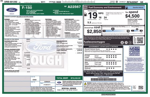 Certified 2024 Ford F150 Lariat w/ Equipment Group 502A High AWD/4WD image 5