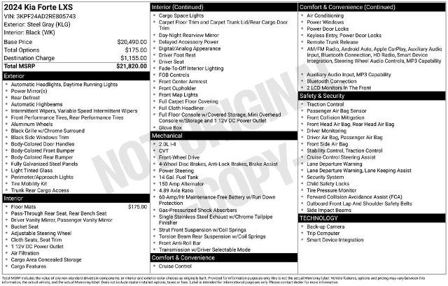 Used 2024 Kia Forte LXS FWD image 6