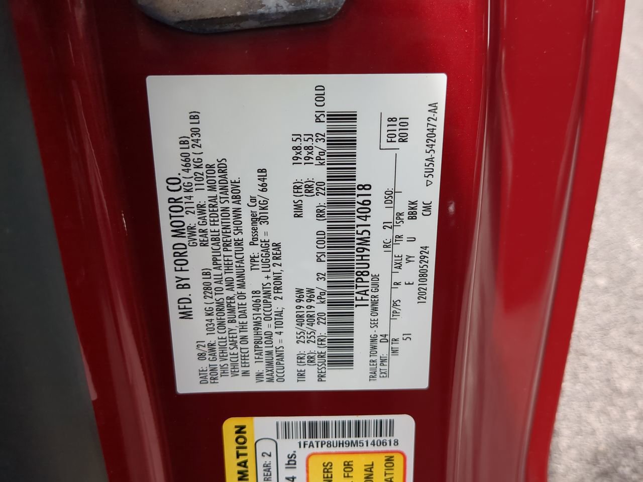 Certified 2021 Ford Mustang Premium w/ Equipment Group 201A RWD image 27