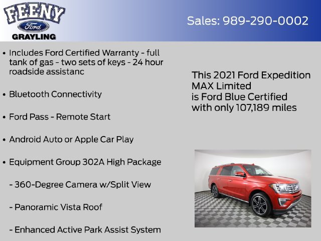 Certified 2021 Ford Expedition Max Limited AWD/4WD image 9