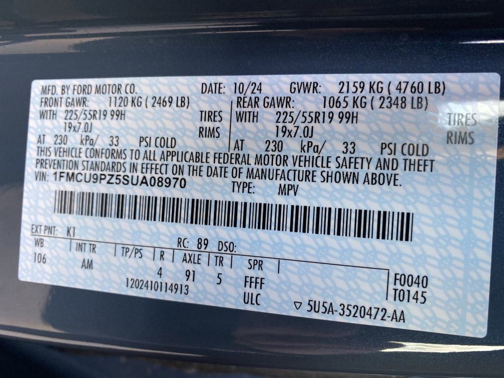 Certified 2025 Ford Escape ST-Line Elite w/ Premium Technology Package image 54