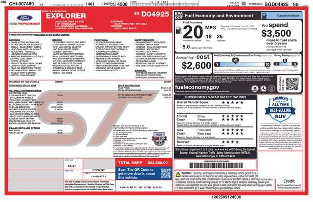 Certified 2025 Ford Explorer ST w/ Sun And Sound Package AWD/4WD image 54