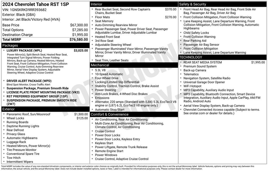 Used 2024 Chevrolet Tahoe RST w/ Luxury Package AWD/4WD image 42