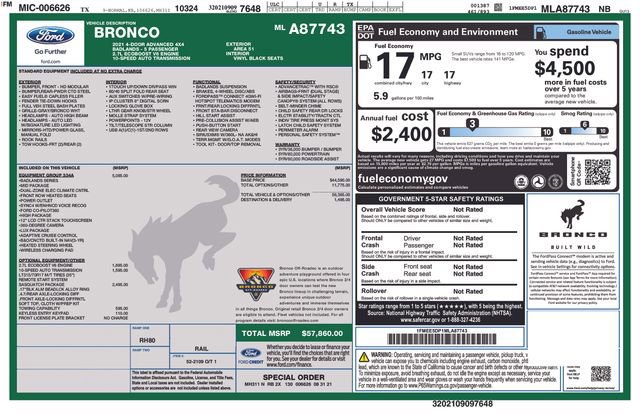 Certified 2021 Ford Bronco Badlands image 37